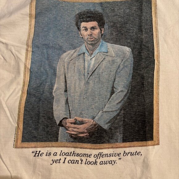 Vintage 1993 Seinfeld The Kramer 1993 XL Shirt USA Single Stitch Offensive Brute - Picture 3 of 10